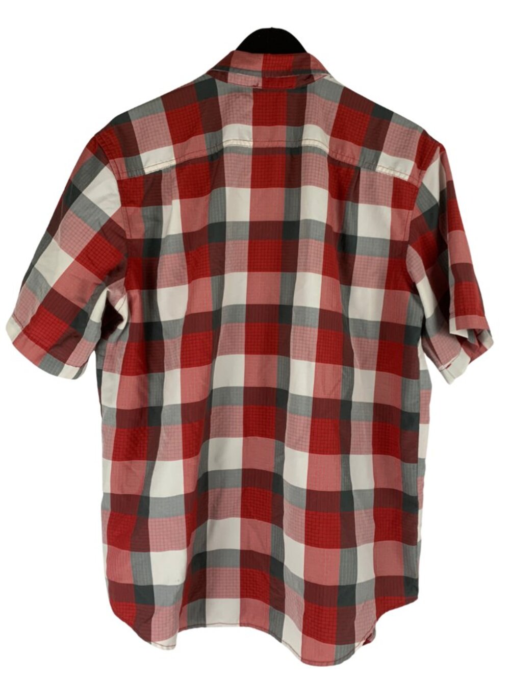 Orvis Men's Red Plaid Button Up Shirt Size L Short Sleeve Gorpcore - Picture 4 of 5